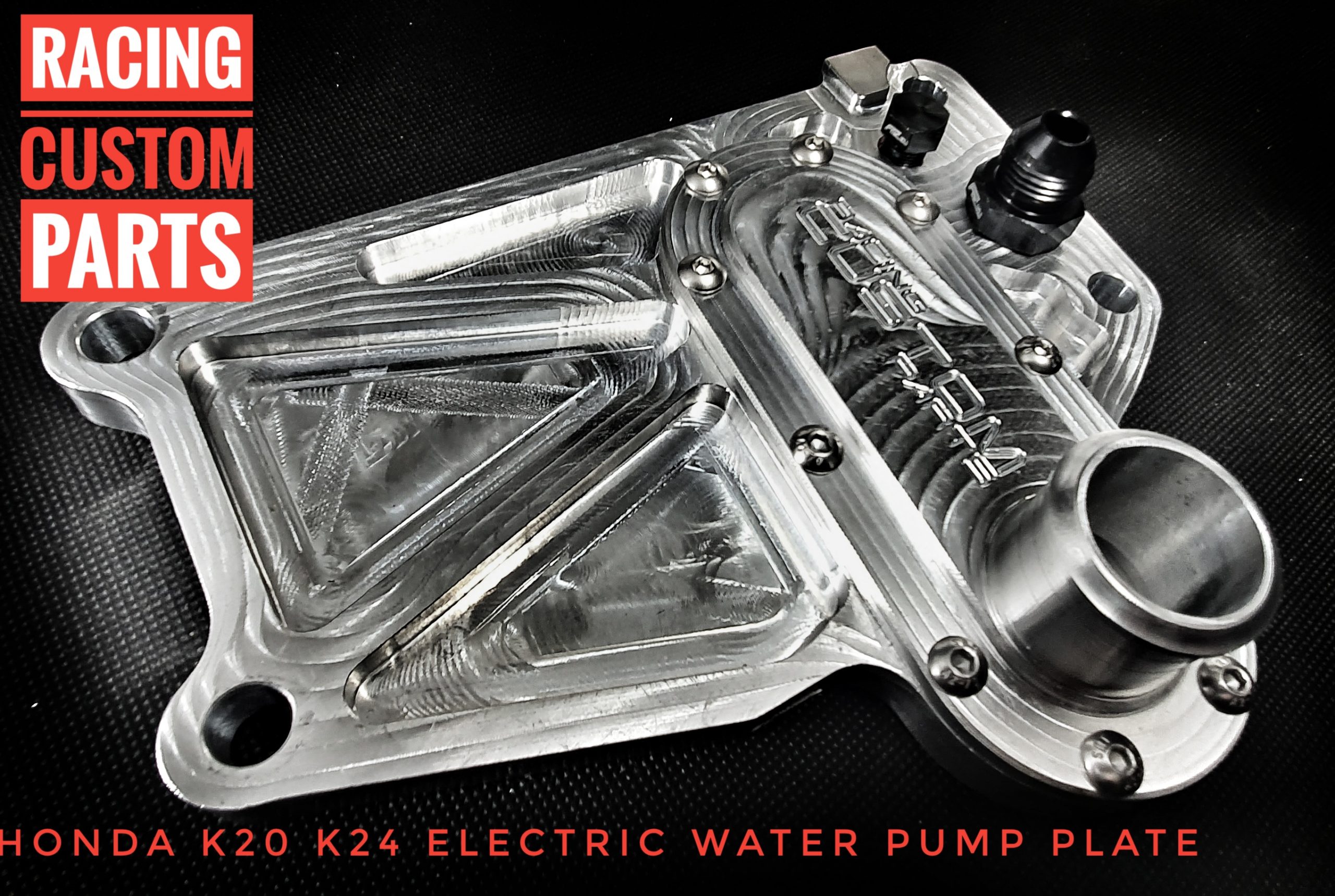 Honda K20 K24 electric water paump adapter racing custom parts billet cnc