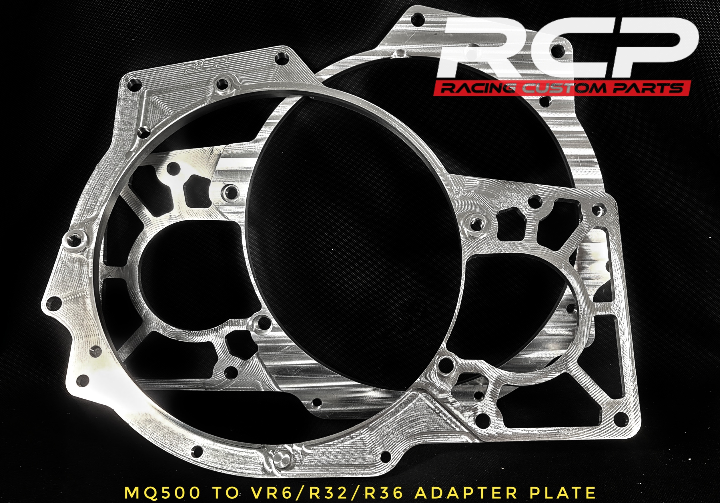 mq500 r32 adapter plate machining bellhousing strong gearbox turbo r36 vr6 rcp racing custom parts billet cnc