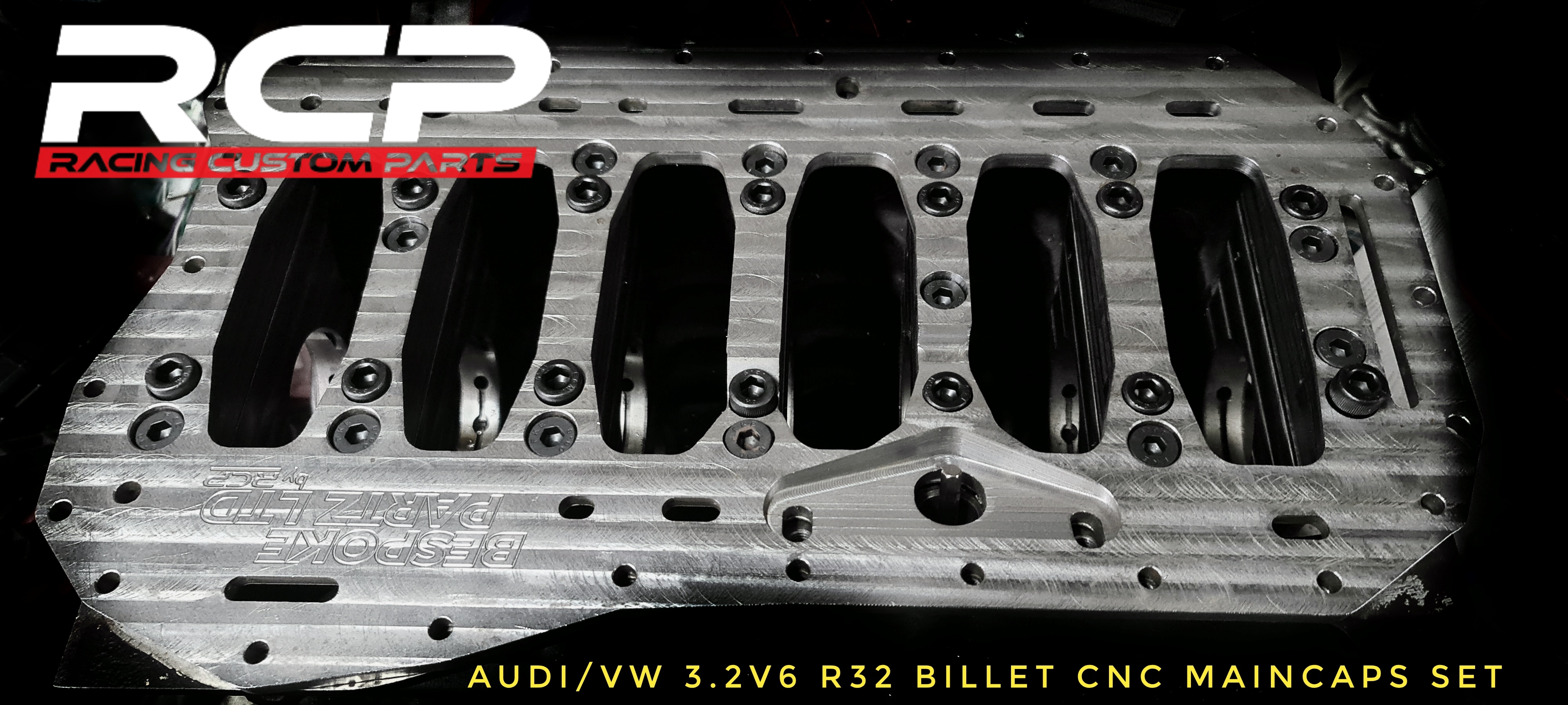 r36 r32 vr6 girdle plate griddle plate maincaps billet cnc machined turbo audi vw 1000hp rcp racing custom parts performance block girdle
