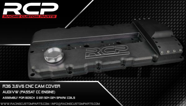 r36 turbo passat cc billet cnc cam cover bosch spark coils rcp racing custom parts audi vw tuning 3,6v6 turbo
