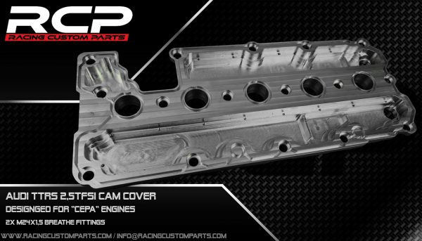 audi ttrs 2,5tfsi cepa turbo billet cnc cam cover rcp racing custom parts head cover breathe rs3 tfsi