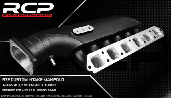 r32 turbo custom intake manifold vw golf mk4 audi a3 8l rcp racing custom parts billet cnc