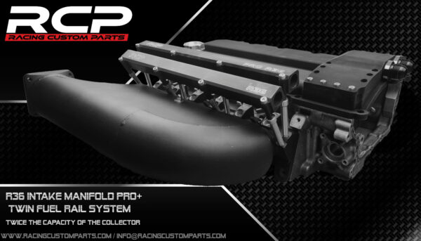 r36 intake manifold pro+ turbo twin fuel rail system 1000hp racing custom parts rcp