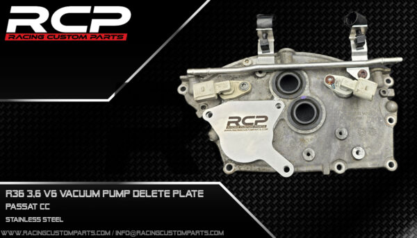 r36 high pressure fuel pump delete plate engine head rcp racing custom parts racingcustomparts r36 turbo fsi remover vacuum pump delete
