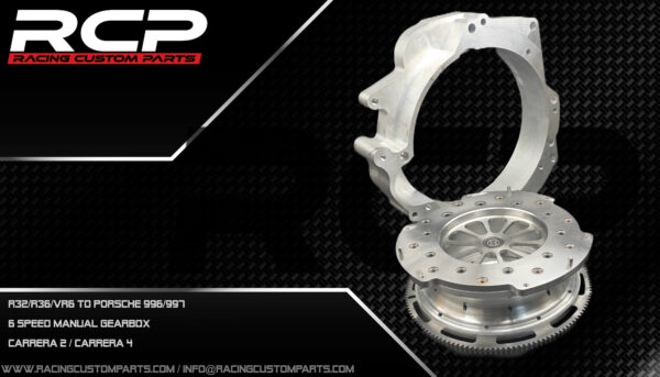 R32/R36/VR6 to Porsche 996/997 adapter set racing custom parts rcp 996 997 porsche 911 porsche 911 turbo porsche 911 r32 porsche 911 vr6 porsche 911 r36 porsche 911 swap kit porsche 911 ls swap porsche 996 swap kit porsche 996 vr6 porsche 996 997 ls swap porsche 911 1000hp porsche 911 adapter kit billet cnc flywheel custom clutch, racing fast car