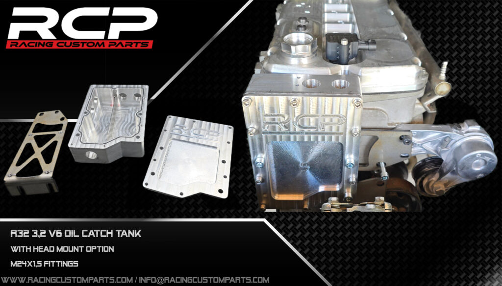 r30 turbo r32 r32 turbo r32 catchtank r30 turbo rcp racing custom parts catch tank head mounted catch tank 2.8vr6 vr6, vr624v billet cnc 1000hp
