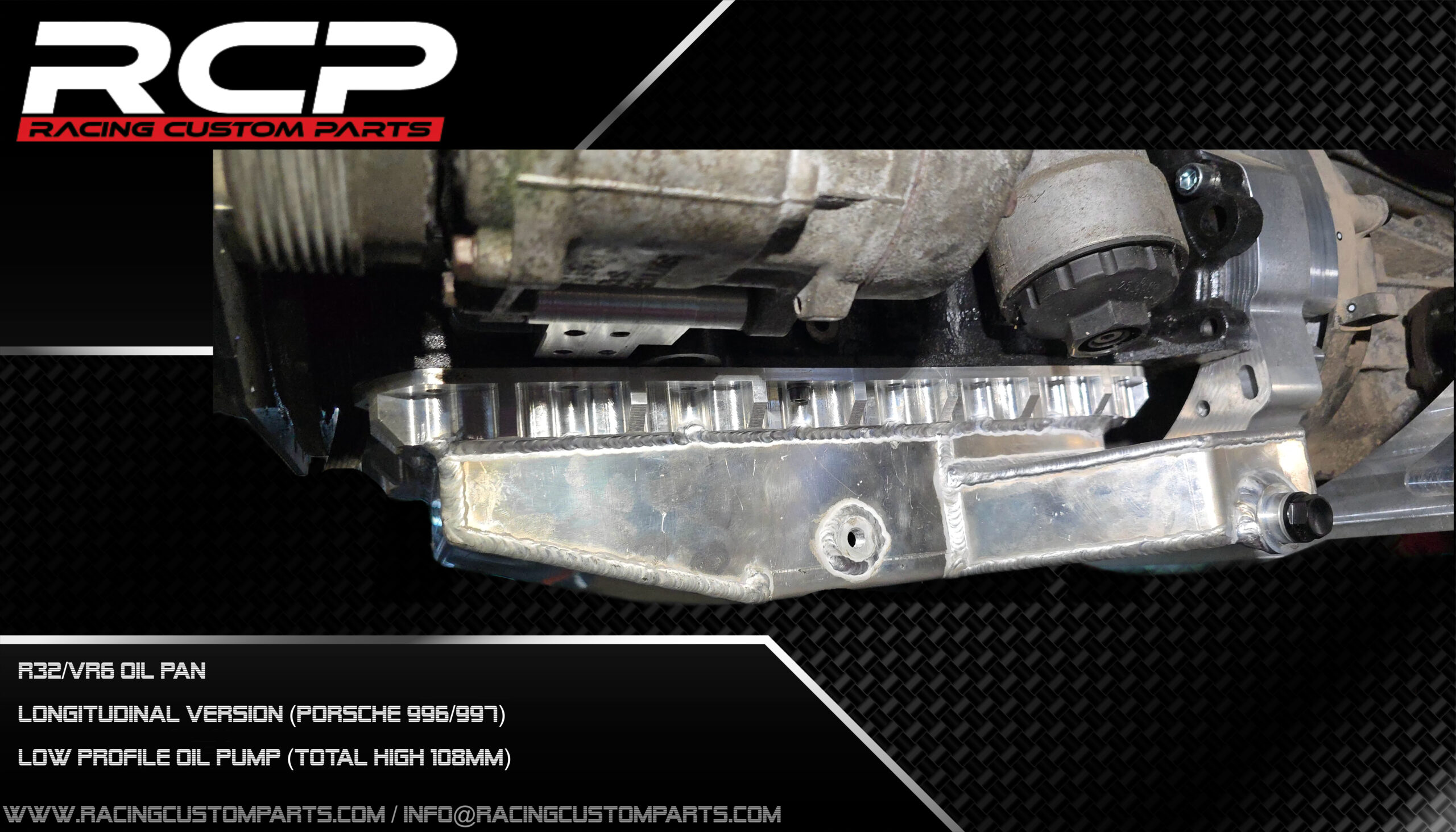 R32 3.2 V6 Audi/VW billet cnc oil pan kit r32 vr6 oil pan oilpan longitudinal turbo oilpan kit oil pan set r32 porsche 911 vr6 longitudinal rcp racing custom parts r30turbo r32turbo vr6turbo weld it yourself