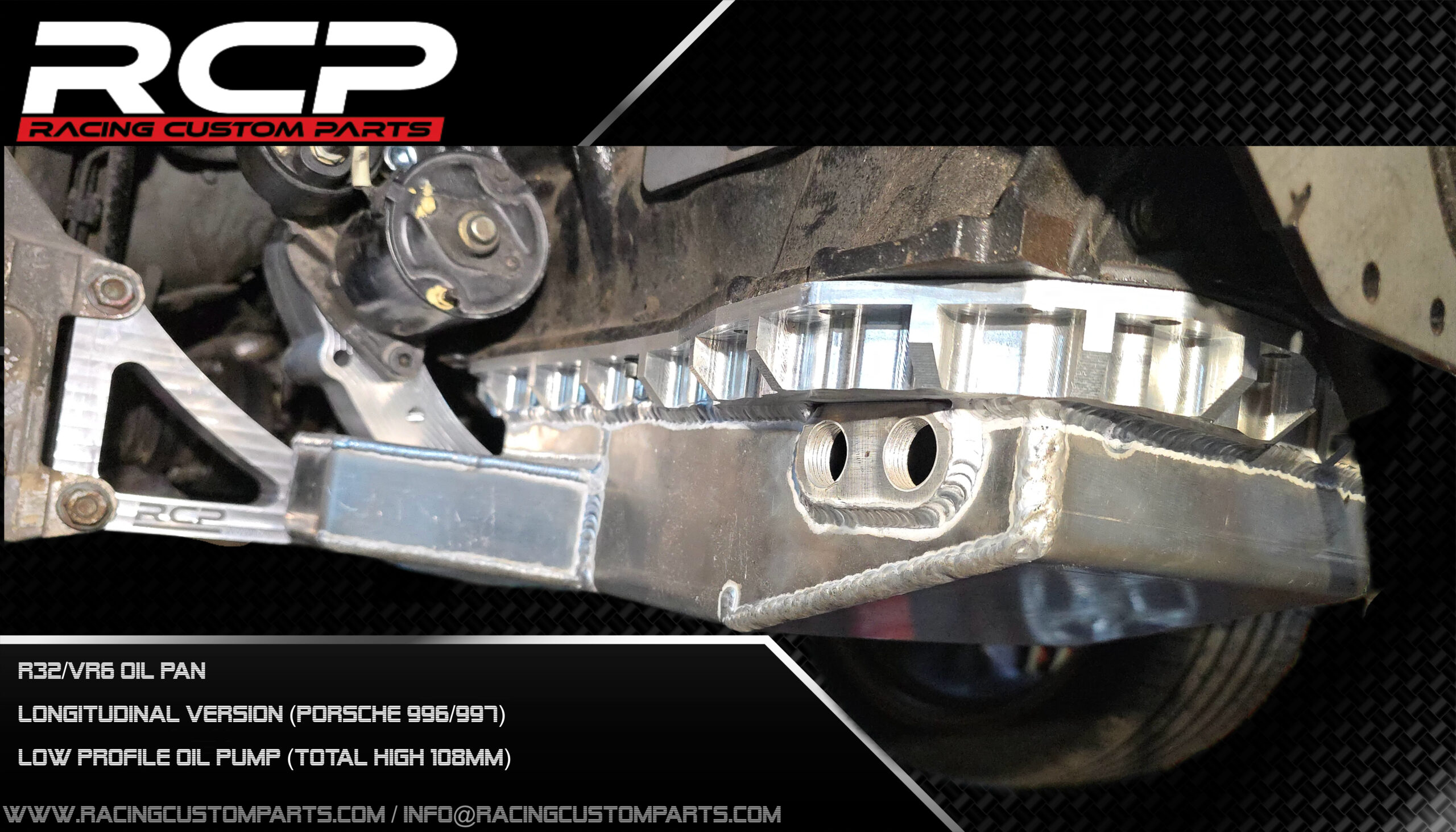 R32 3.2 V6 Audi/VW billet cnc oil pan kit r32 vr6 oil pan oilpan longitudinal turbo oilpan kit oil pan set r32 porsche 911 vr6 longitudinal rcp racing custom parts r30turbo r32turbo vr6turbo weld it yourself