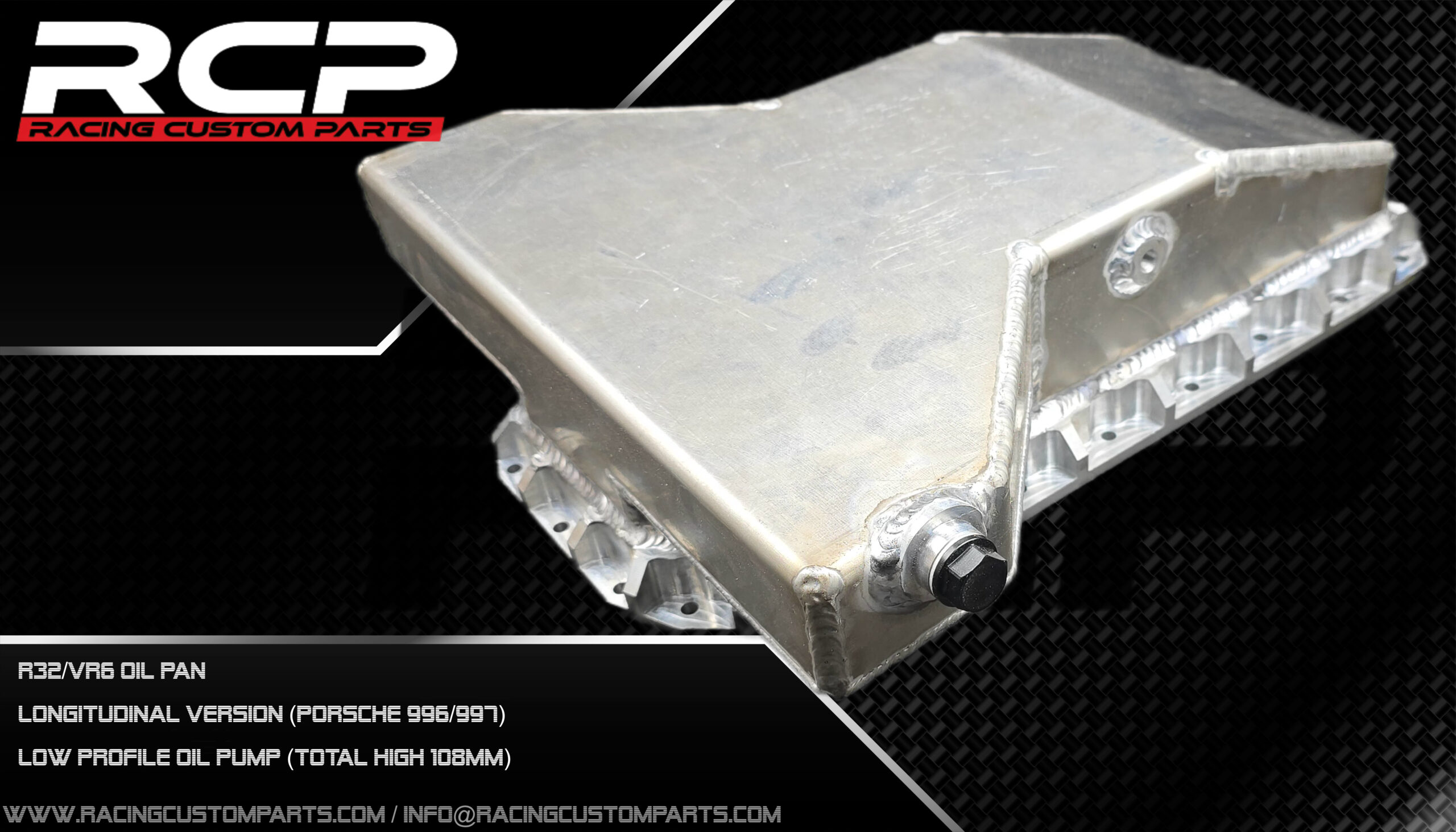 R32 3.2 V6 Audi/VW billet cnc oil pan kit r32 vr6 oil pan oilpan longitudinal turbo oilpan kit oil pan set r32 porsche 911 vr6 longitudinal rcp racing custom parts r30turbo r32turbo vr6turbo weld it yourself