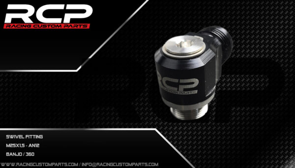 an12, m24x1.5, adapter, hose fitting, an12 fitting, M24 fitting, m24x1.5fitting, AN12 JIC Flare, rcp, racing custom parts, swivel banjo rocker cover breather fittings breathe