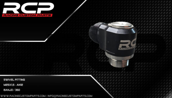 an12, m24x1.5, adapter, hose fitting, an12 fitting, M24 fitting, m24x1.5fitting, AN12 JIC Flare, rcp, racing custom parts, swivel banjo rocker cover breather fittings breathe