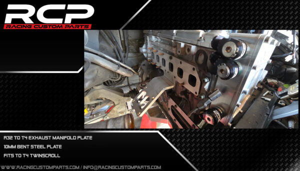 R32 3,2 v6 audi vw stainless steel exhaust plate billet cnc racing custom parts turbo t4 twinscroll exhaust manifold plate