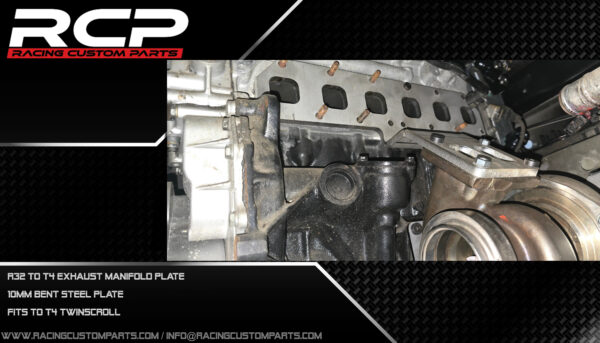 R32 3,2 v6 audi vw stainless steel exhaust plate billet cnc racing custom parts turbo t4 twinscroll exhaust manifold plate