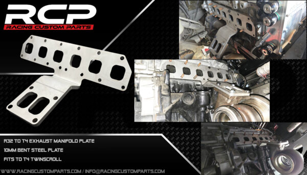 R32 3,2 v6 audi vw stainless steel exhaust plate billet cnc racing custom parts turbo t4 twinscroll exhaust manifold plate