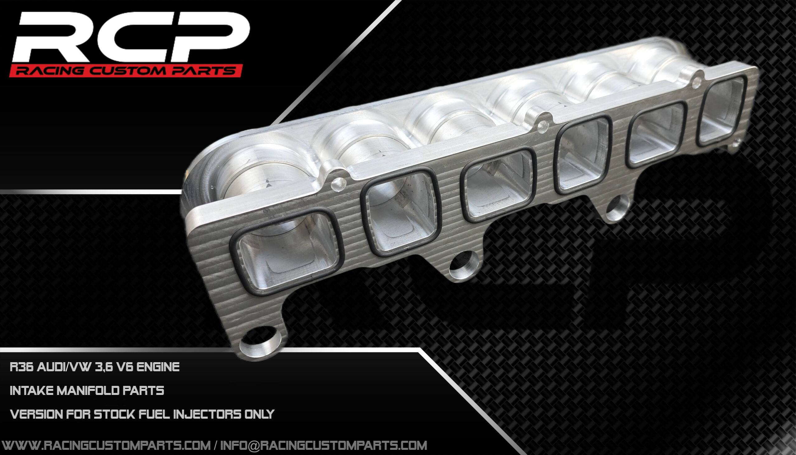 R36 3.6V6 Audi/VW Engine Custom Intake Manifold plates set 2 r32 audi vw turbo 3,2v6 r30 intake manifold parts additional fuel rail system injectors rcp racing custom parts