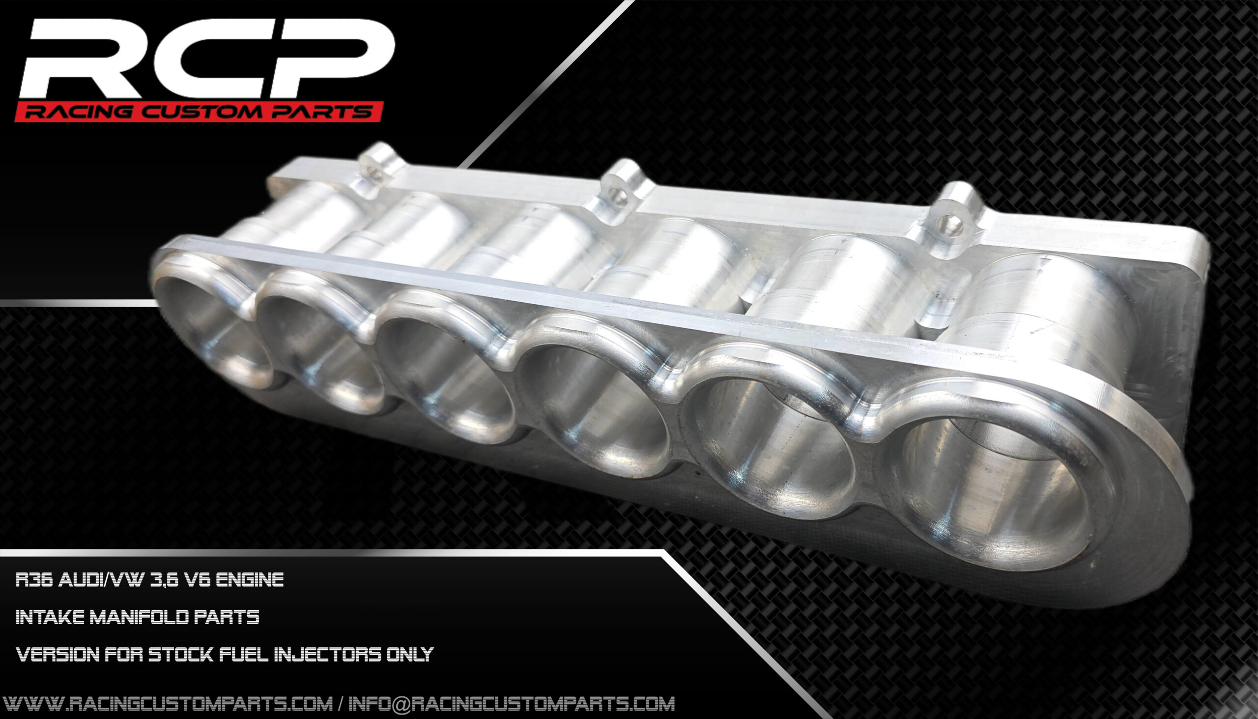 R36 3.6V6 Audi/VW Engine Custom Intake Manifold plates set 2 r32 audi vw turbo 3,2v6 r30 intake manifold parts additional fuel rail system injectors rcp racing custom parts