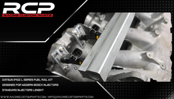 Datsun 240Z L-Series fuel rail set (long bosch injectors) billet cnc datsun datsun 240z datsun 260z datsun intake datsun lseries datsun manifold failady l-series l-series intake manifold l-series turbo lseries racing custom parts fuel rail injectors