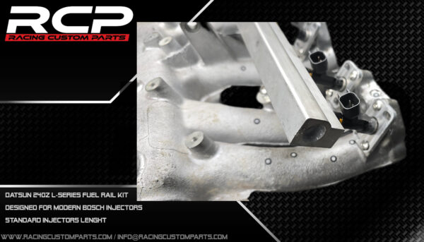 Datsun 240Z L-Series fuel rail set (long bosch injectors) billet cnc datsun datsun 240z datsun 260z datsun intake datsun lseries datsun manifold failady l-series l-series intake manifold l-series turbo lseries racing custom parts fuel rail injectors