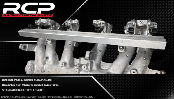 Datsun 240Z L-Series fuel rail set (long bosch injectors) billet cnc datsun datsun 240z datsun 260z datsun intake datsun lseries datsun manifold failady l-series l-series intake manifold l-series turbo lseries racing custom parts fuel rail injectors