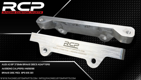 audi a3 8p big brake adapters racing custom parts billet cnc akebono rs3