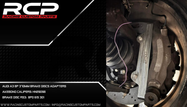 audi a3 8p big brake adapters racing custom parts billet cnc akebono rs3