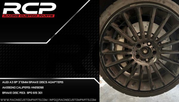 audi a3 8p big brake adapters racing custom parts billet cnc akebono rs3